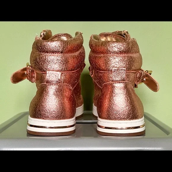 NWOT Michael Kors Rose Gold Sneakers - Picture 2 of 3